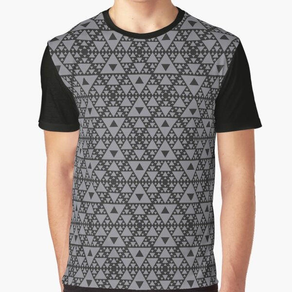 Mocap pattern graphic t-shirt featuring a repeating triangle design