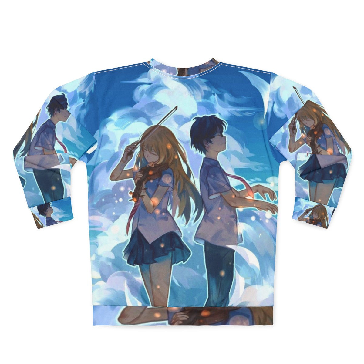 Your Lie in April anime sweatshirt featuring Kousei and Kaori - Back