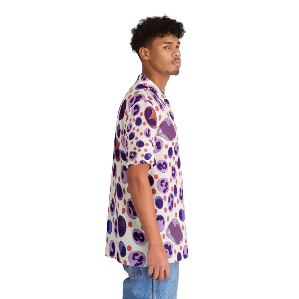 Large white blood cell pattern on a Hawaiian-style shirt - People Pight