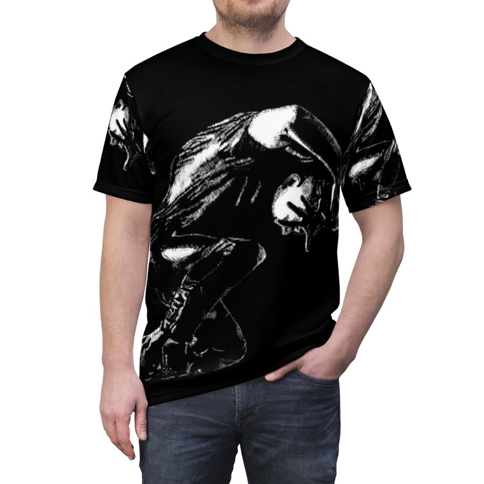 Loic Nottet inspired digital art elastic heart graphic t-shirt design - men front