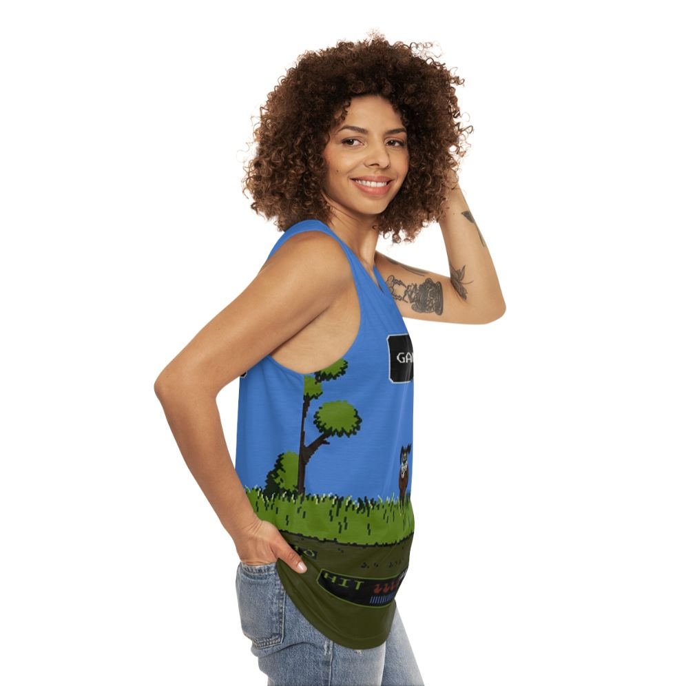 Retro gaming duck hunt unisex tank top - women side