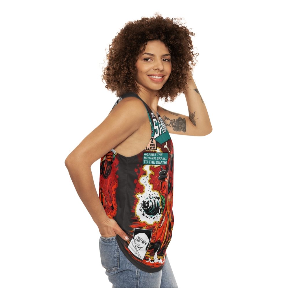 Samus Aran Metroid Unisex Tank Top - women side