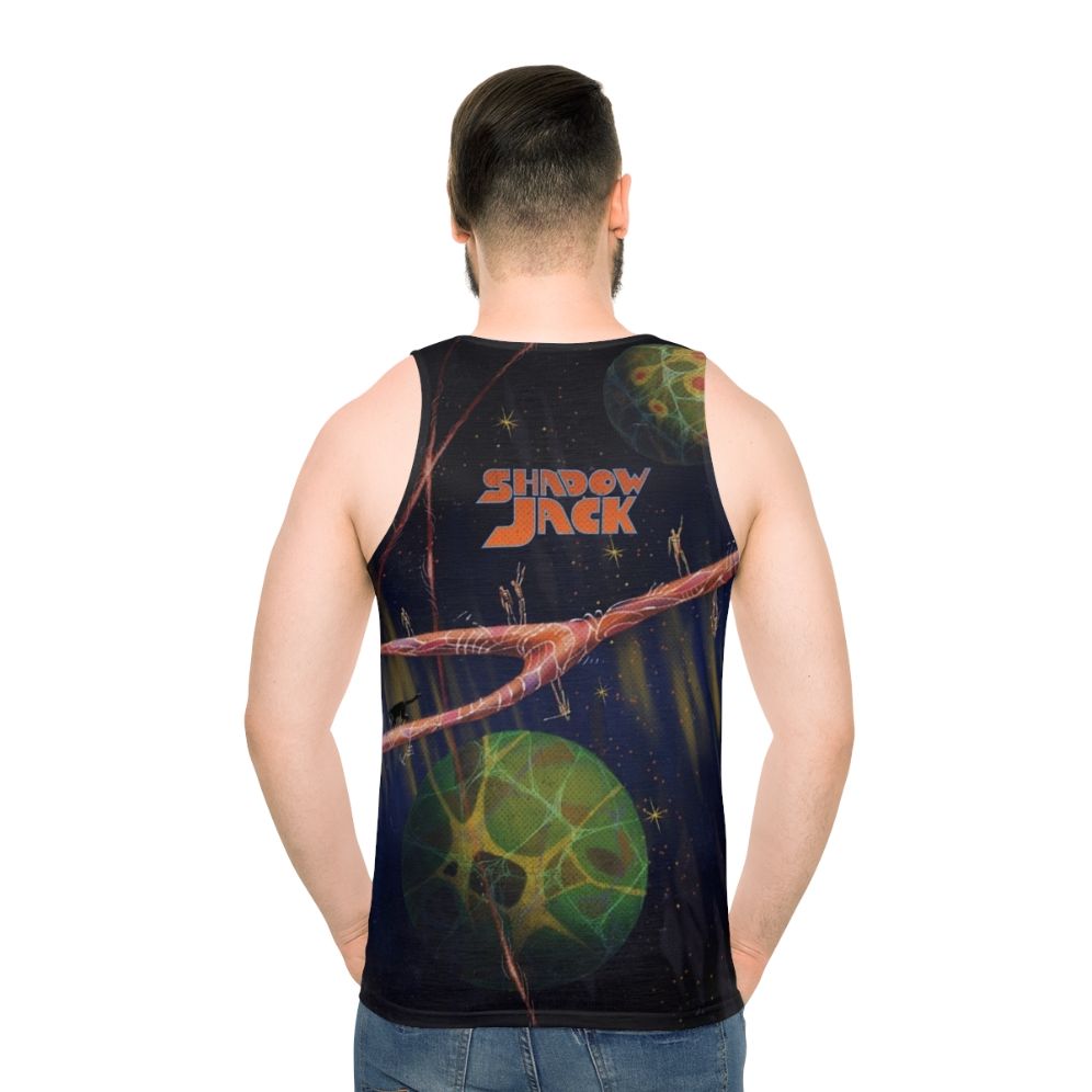 Shadowjack band merchandise unisex tank top with psychedelic space design - men back