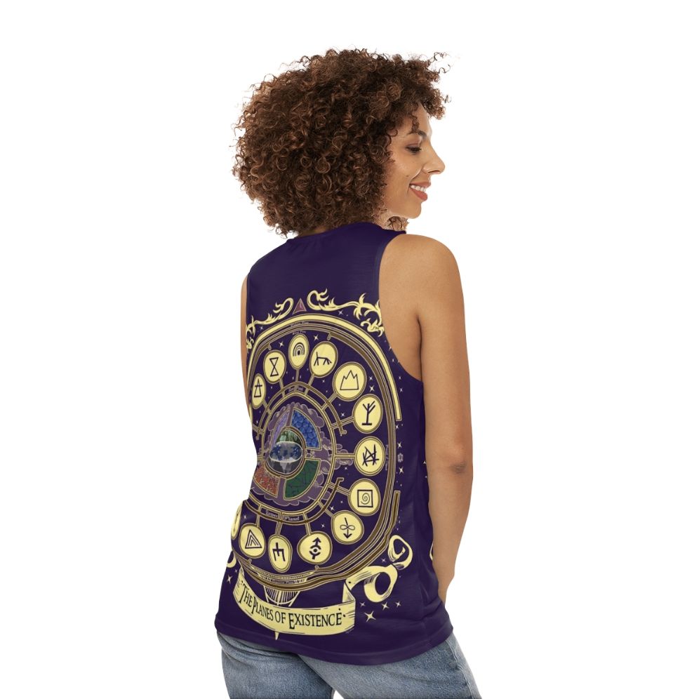 Planes of existence fantasy gaming tank top - women back