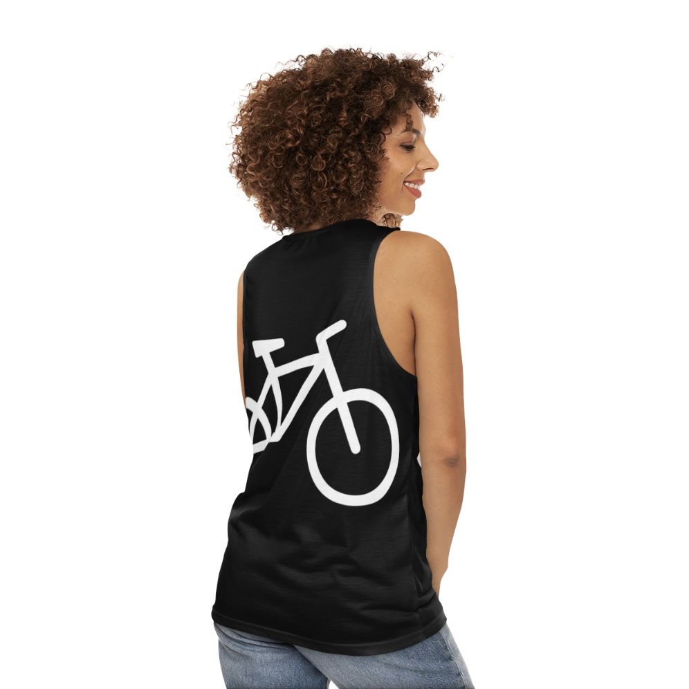 White bicycle unisex tank top - women back