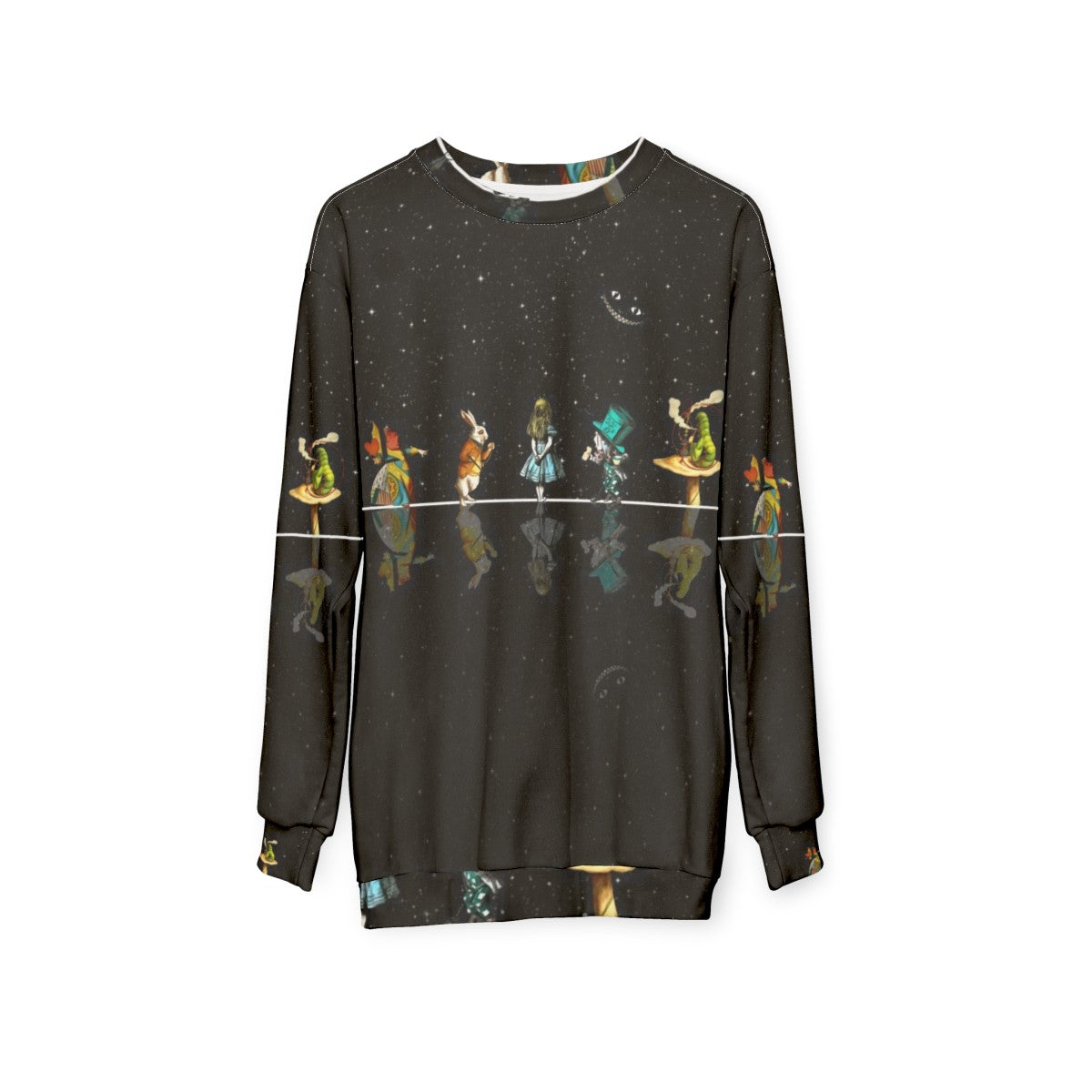 Vintage Retro Alice in Wonderland Starry Night Sweatshirt - hanging