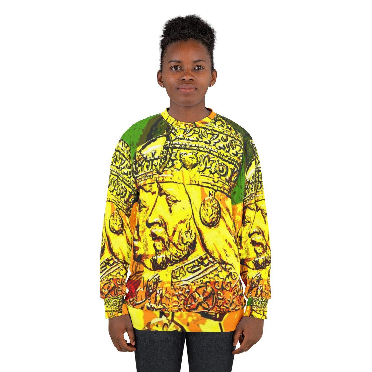 Haile Selassie and Empress Menen Rastafarian Sweatshirt - women