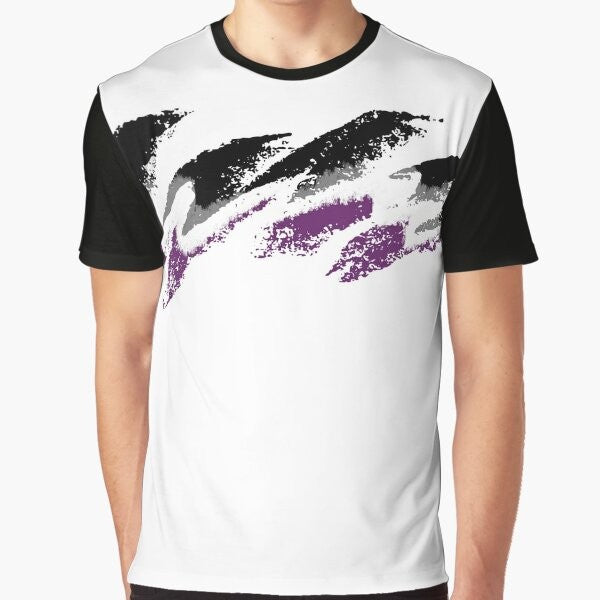 Asexual pride flag design on a t-shirt