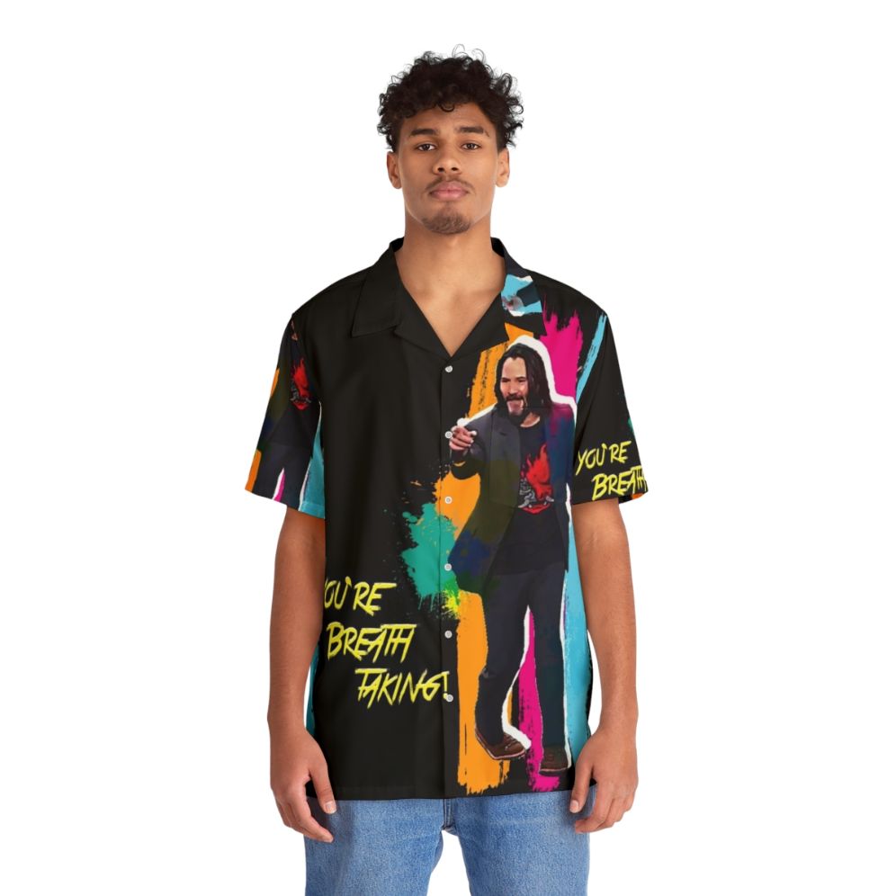 Breathtaking Cyberpunk Neon Hawaiian Shirt - People Front