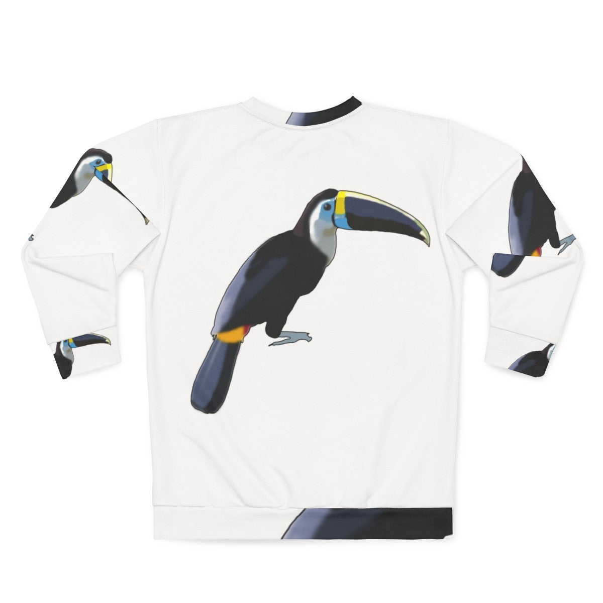 Blue toucan graphic on a cozy sweatshirt - Back