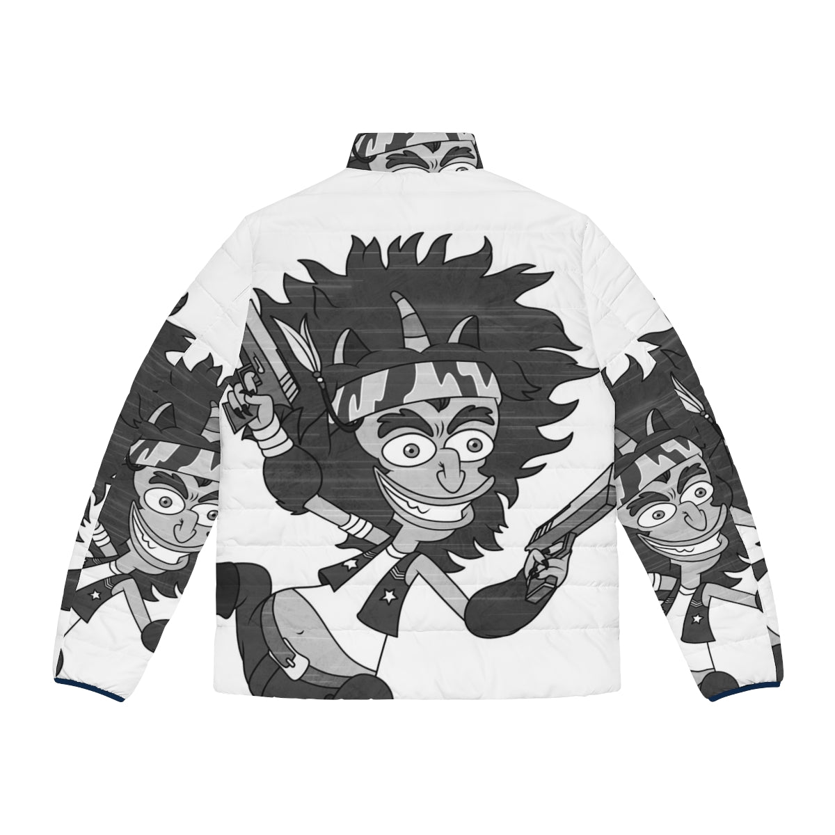 Maury Puffer Jacket with Gun Print - Big Mouth Netflix Inspired Clothing - Back