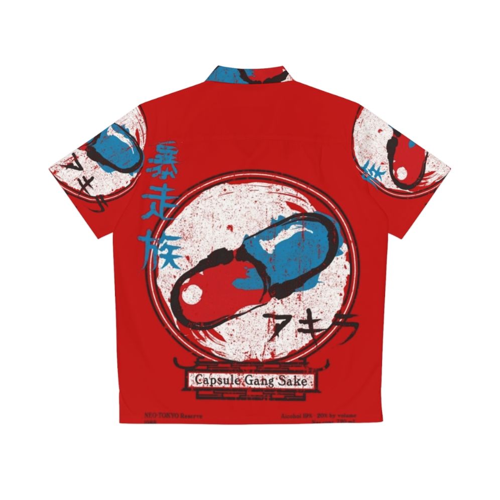 Capsule Gang Sake Hawaiian Shirt featuring Akira anime characters - Back