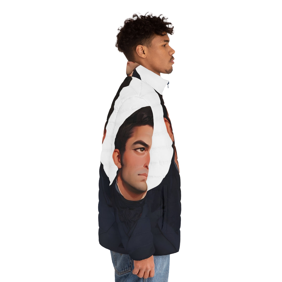 Bridgerton inspired Anthony Bridgerton puffer jacket with fanart design - men side right