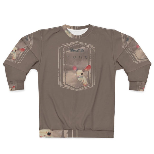 Dune-inspired sci-fi sweatshirt with desert sand mouse design