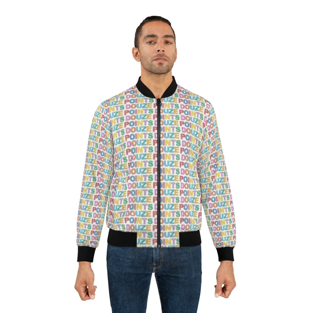 Eurovision 12 Points Bomber Jacket with scoreboard and Eurovision themed design - Lifestyle