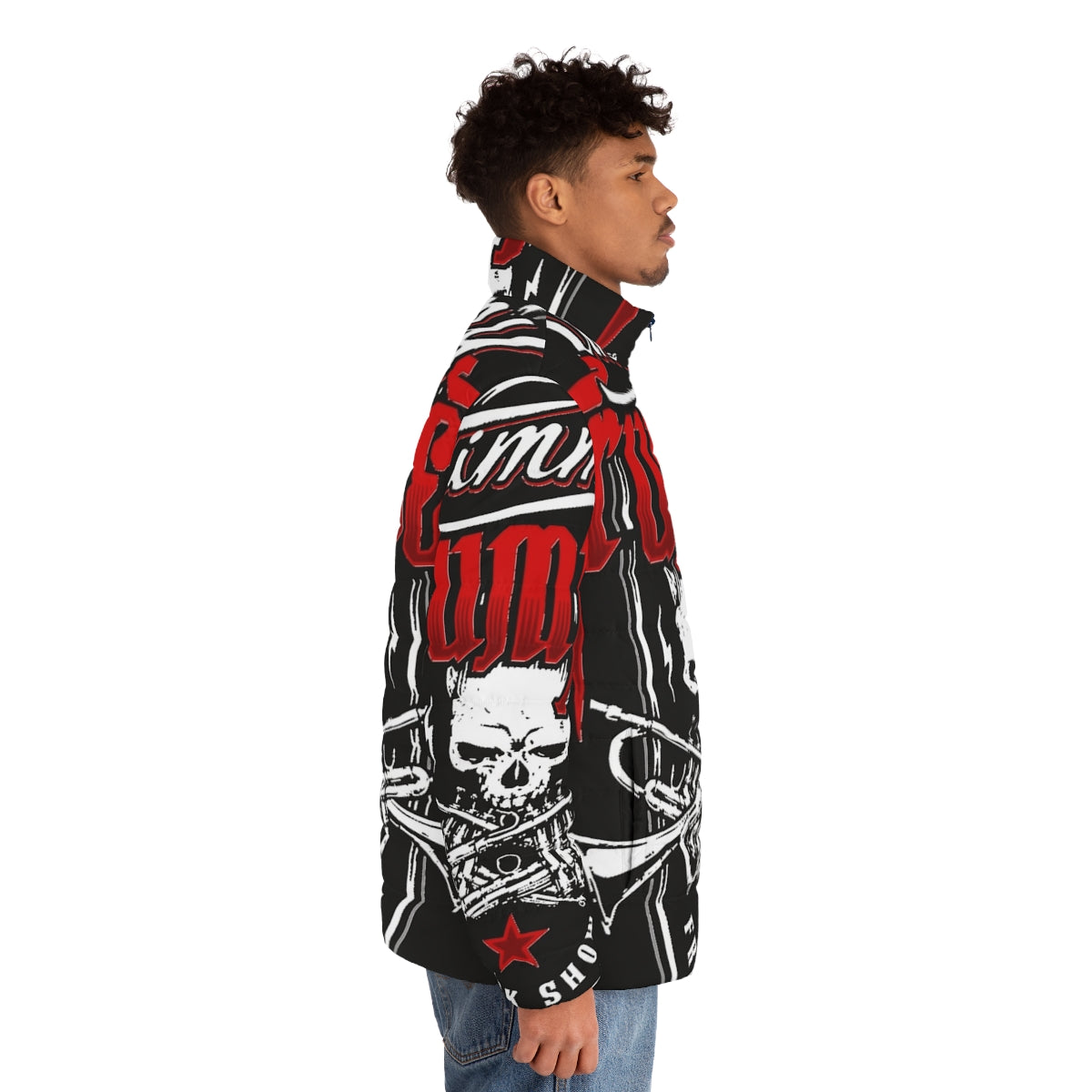 Timmy Trumpet Essential Puffer Jacket, featuring the iconic DJ's design - men side right