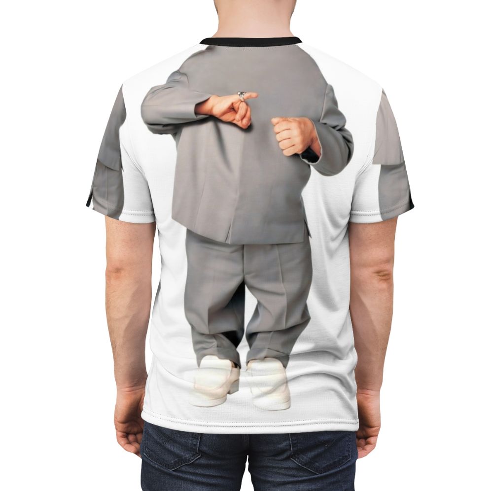 Funny Mini Me inspired t-shirt with optical illusion design - men back