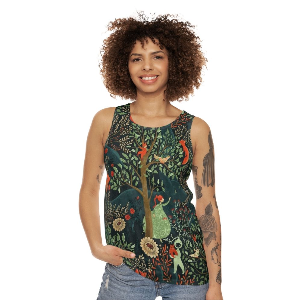 Whimsical Wonderland Enchanted Forest Fairy Tale Floral Tank Top - women