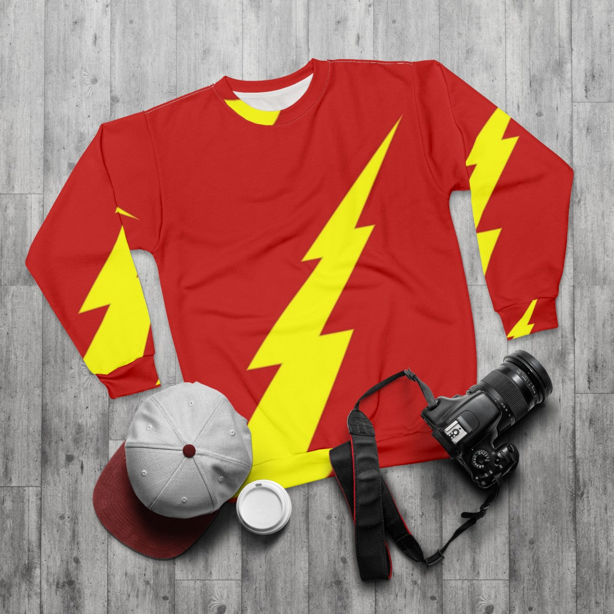 Rising Lightning Sweatshirt - Superhero Sci-Fi Fantasy Comic Book - flat lay