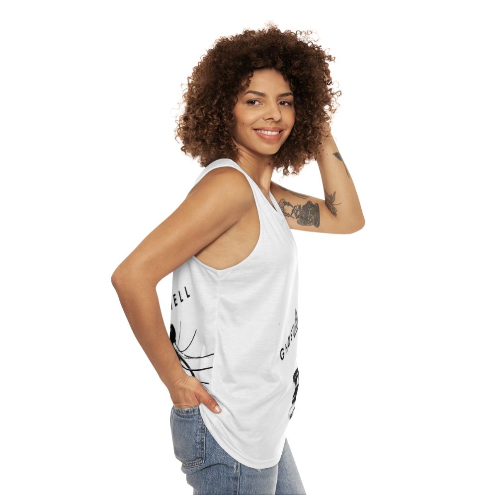 Motoko Kusanagi from Ghost in the Shell anime on a unisex tank top - women side