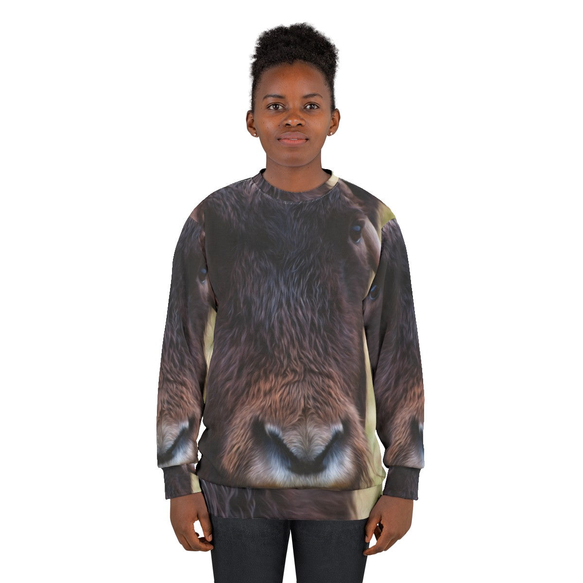 Legendary Ox Wildlife Animals Horns Musk Winter Sweatshirt - women