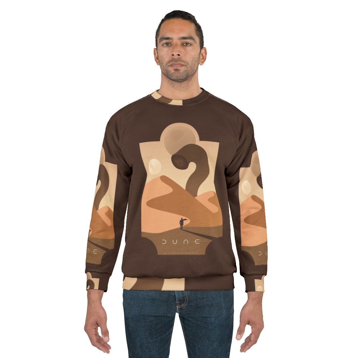 Arrakis Sandworm Sweatshirt featuring the iconic desert worm from the Dune universe - men