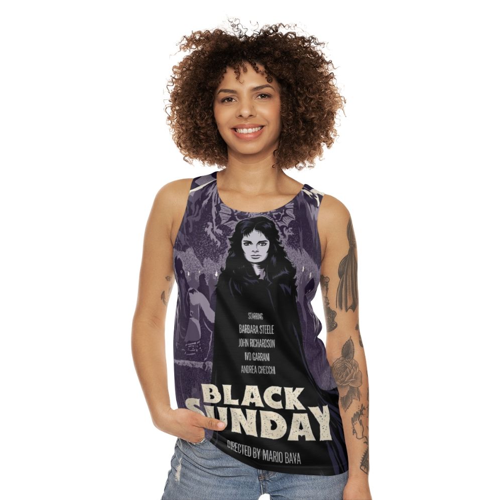 Black Sunday Horror Themed Unisex Tank Top - women