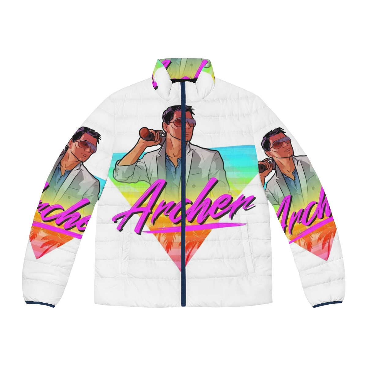 Archer Vice Puffer Jacket - Retro 80s Inspired Puffer Jacket