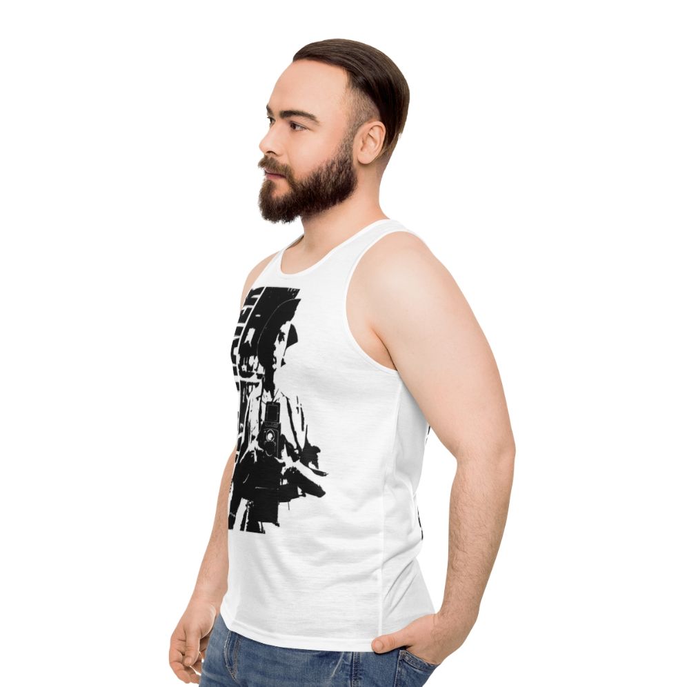 Vivian Maier inspired unisex tank top - men side