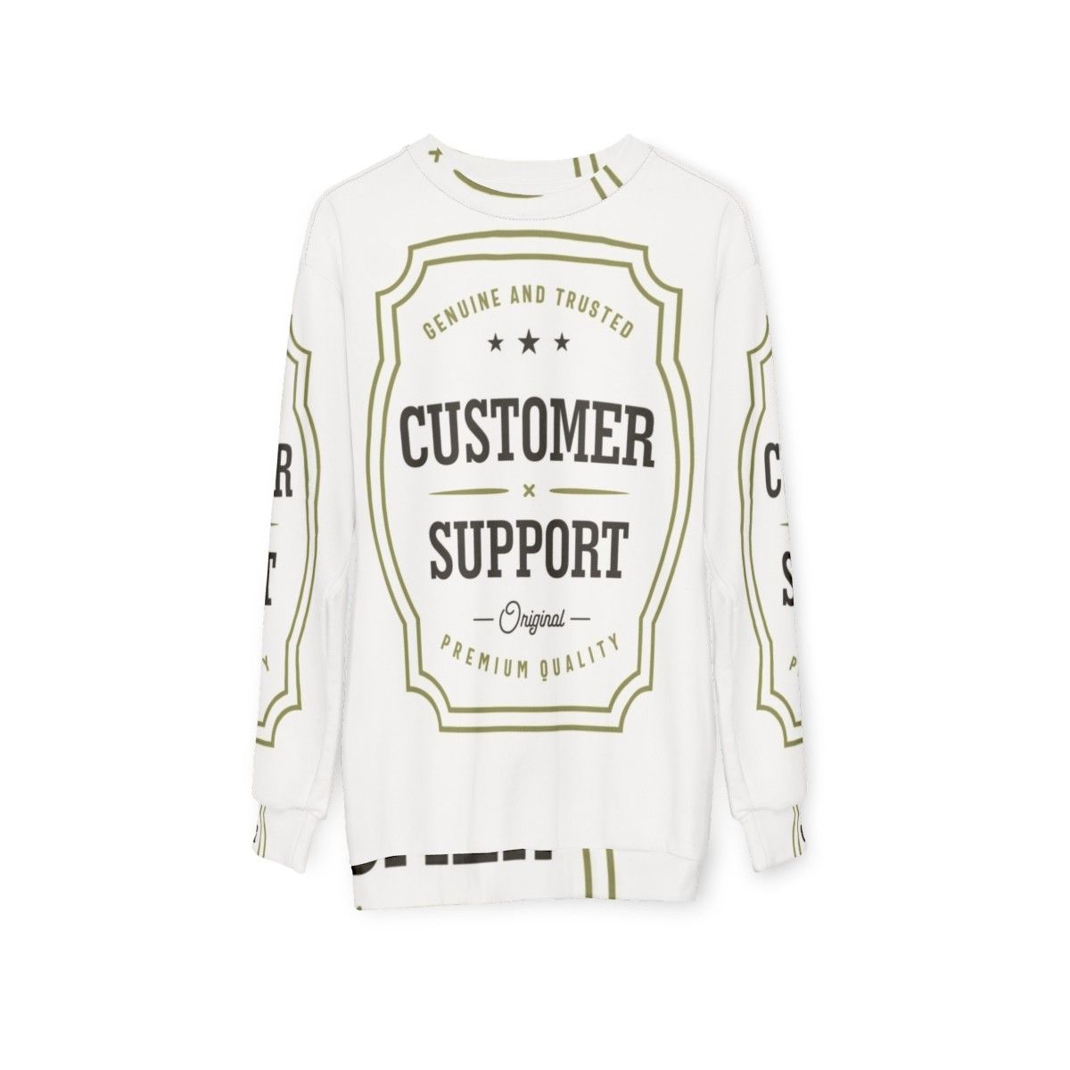 Customer support sweatshirt with logo - hanging