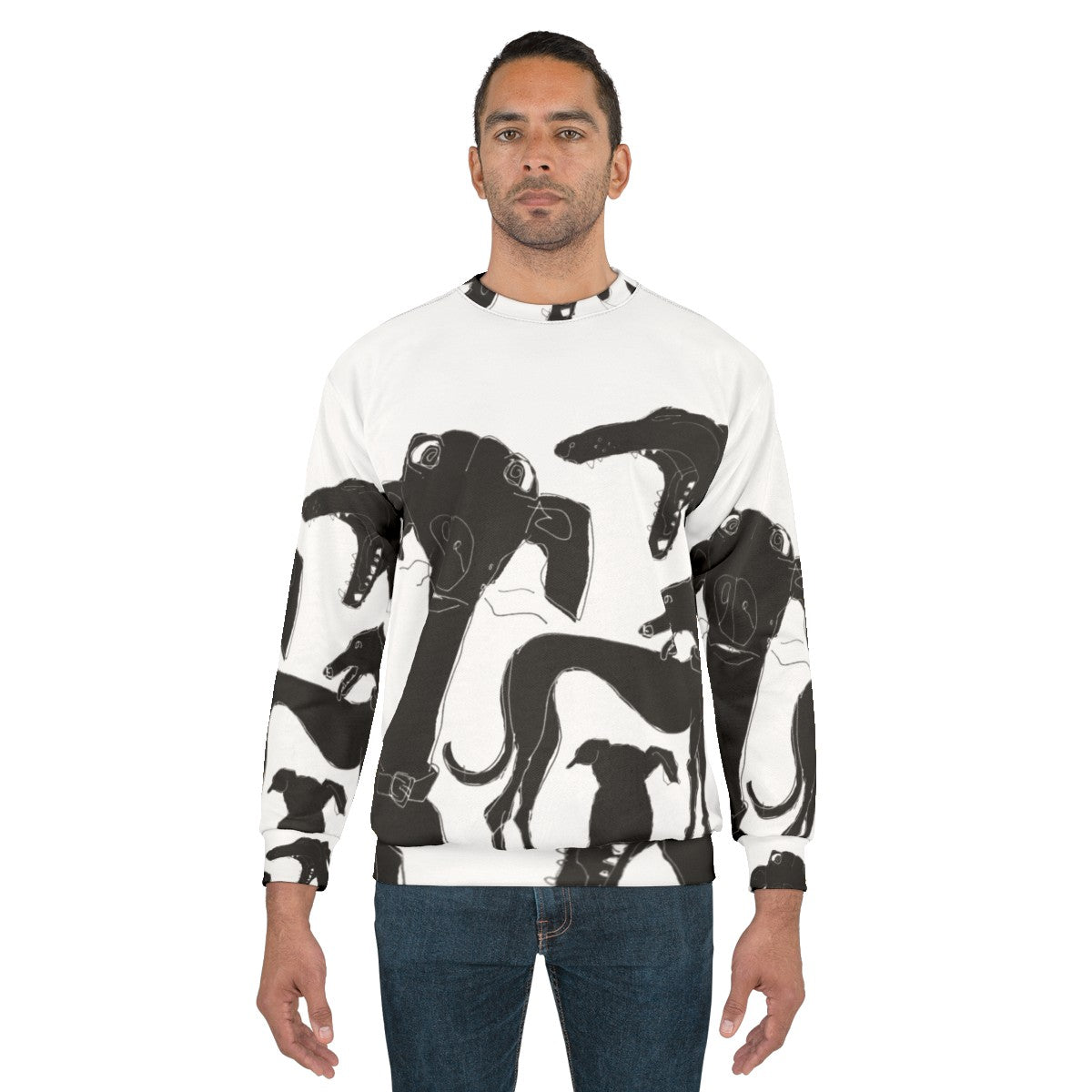 Greyhound pixel dog sweatshirt - men