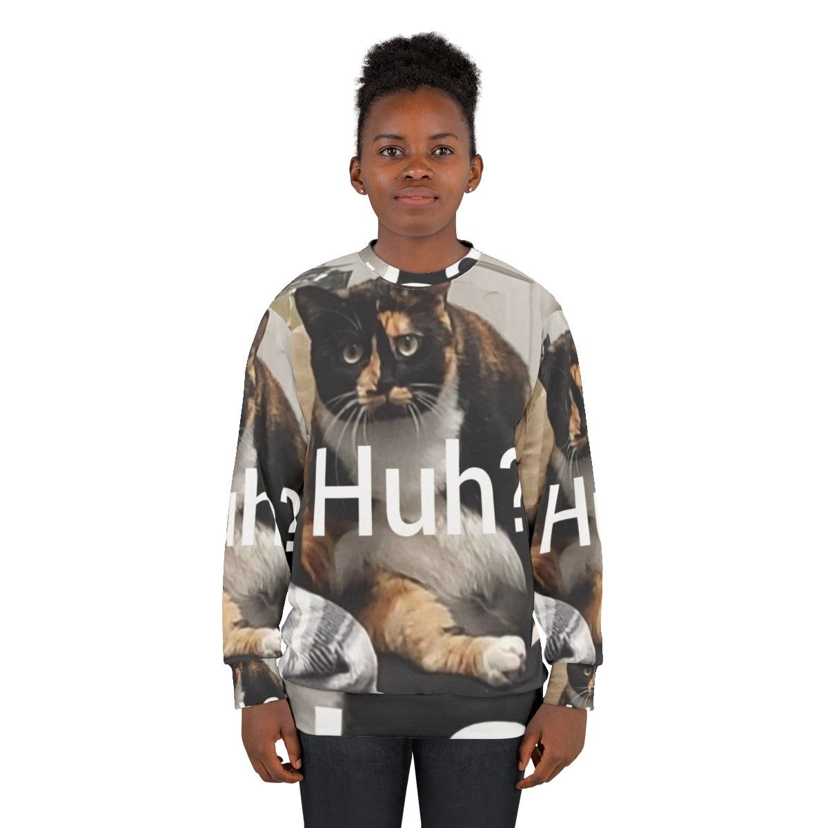 Funny Huh Cat Meme Sweatshirt - women