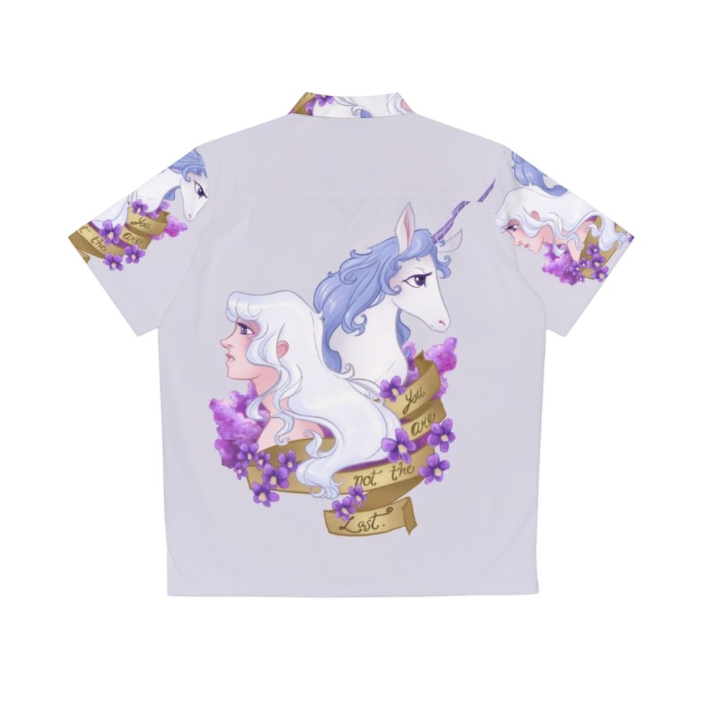 Colorful "Not The Last" Hawaiian Shirt with Fantasy Unicorn Design - Back