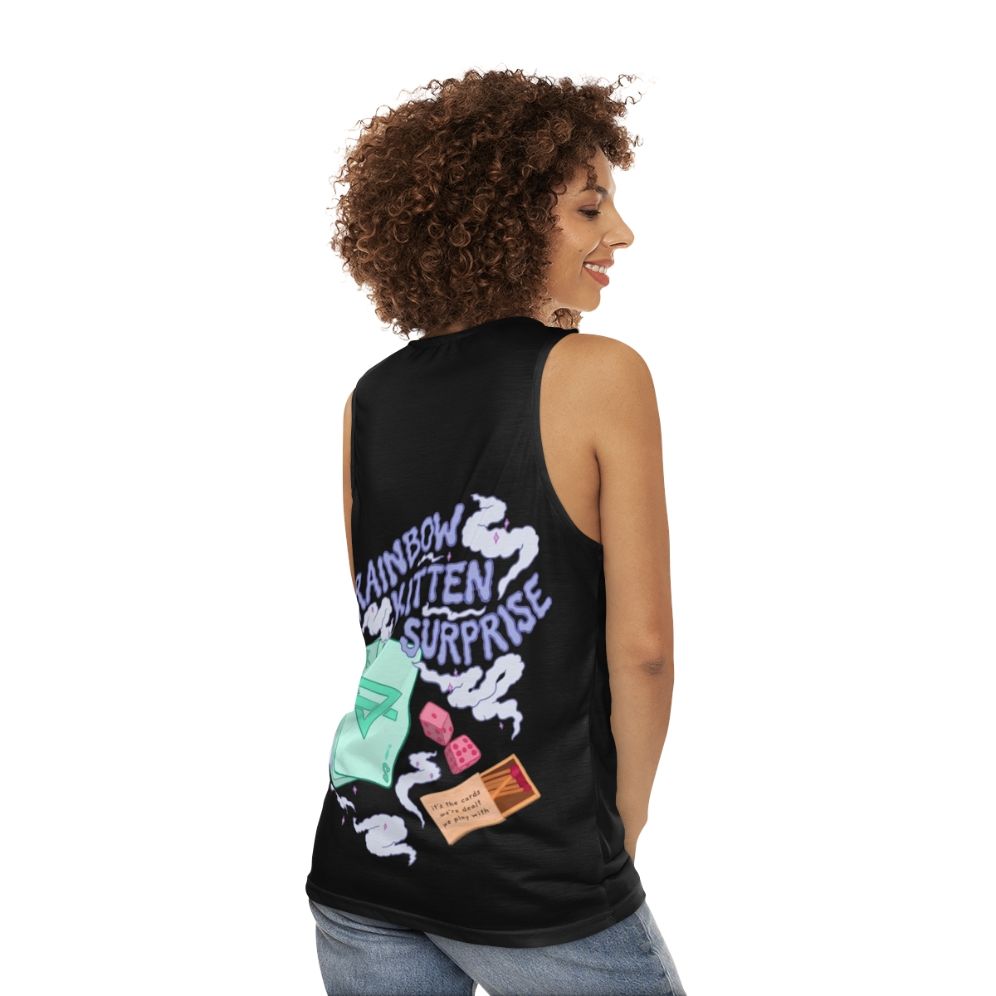 Rainbow Kitten Surprise Band Unisex Tank Top - women back