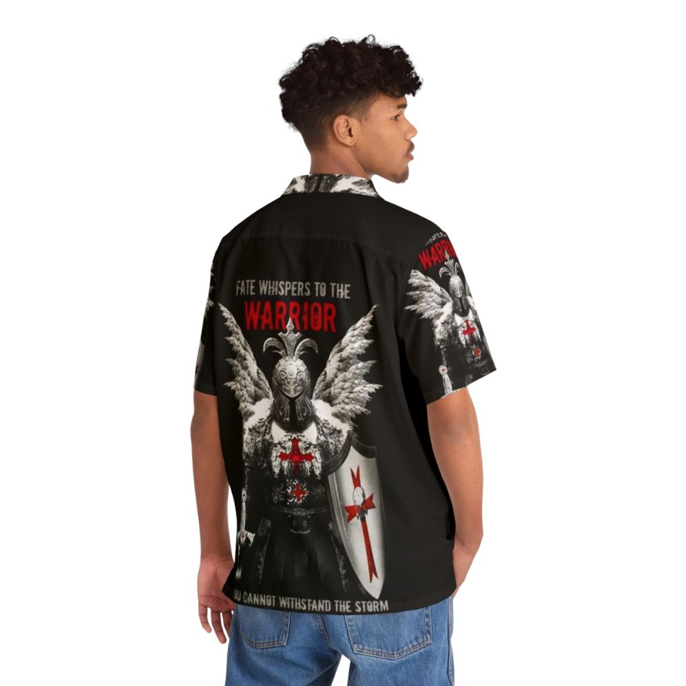 Knights Templar Warrior Hawaiian Shirt with Crusaders, Medieval, and Historical Design - People Back