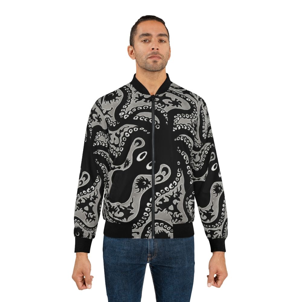 Octopus bomber jacket with a Minoan-inspired cephalopod design - Lifestyle