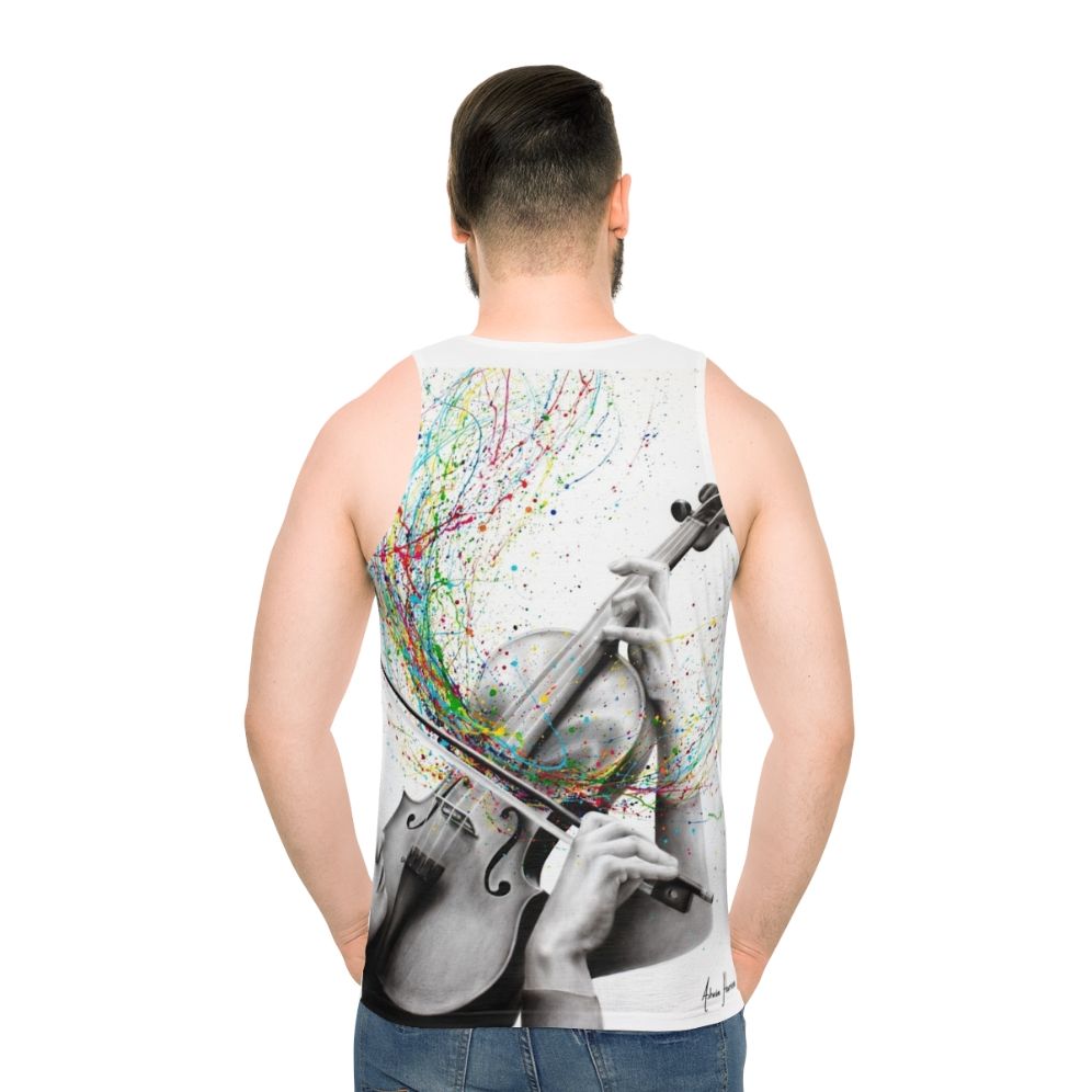 Violin Solo Unisex Tank Top - men back