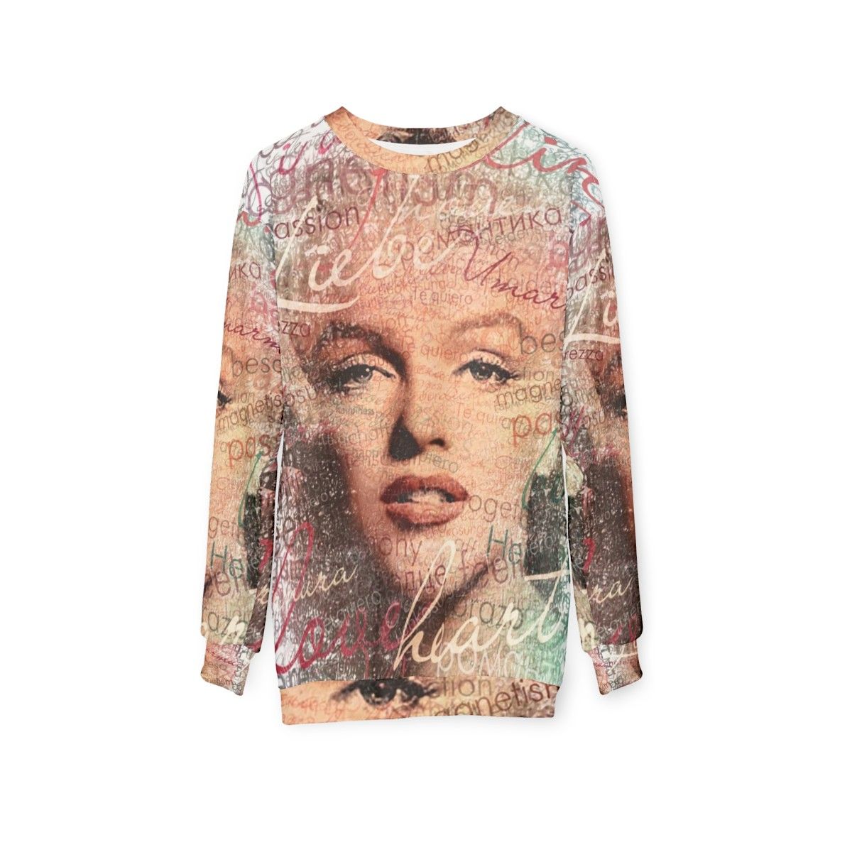 Marilyn Monroe Words Portrait Sweatshirt - hanging