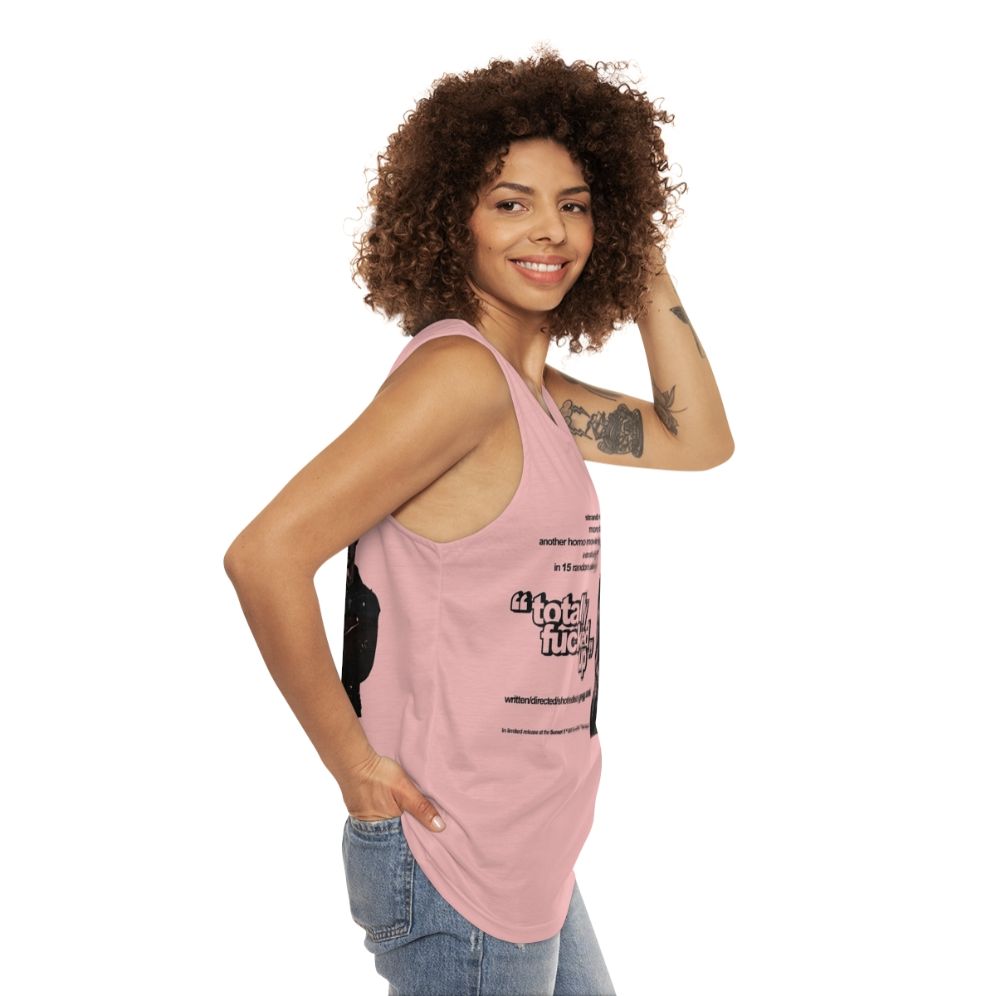 Unisex tank top with '90s cult movie graphic - women side