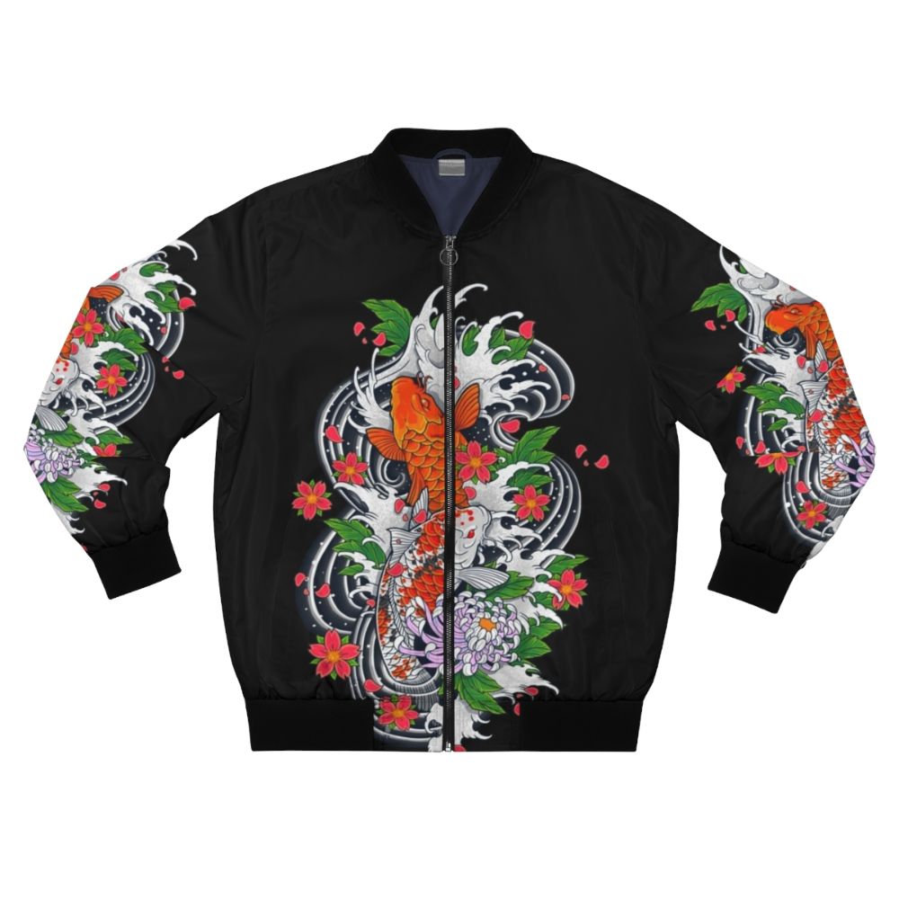 Koi fish bomber jacket with Japanese-inspired design