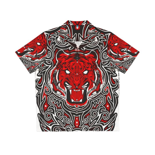 Red Tiger Batak Gorga Style Hawaiian Shirt