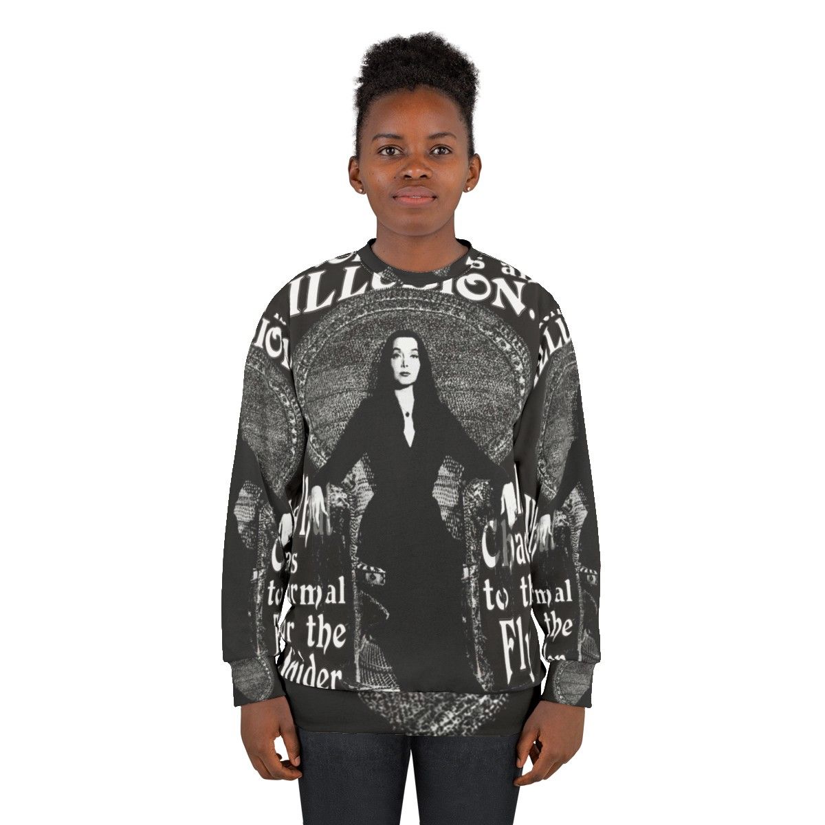 Morticia Addams "Normal Is An Illusion" Sweatshirt - women