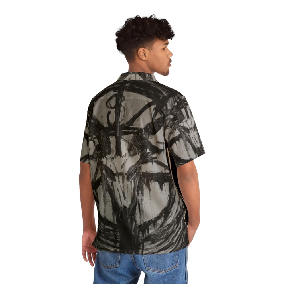 Baphomet abstract art Hawaiian shirt with satanic design - People Back