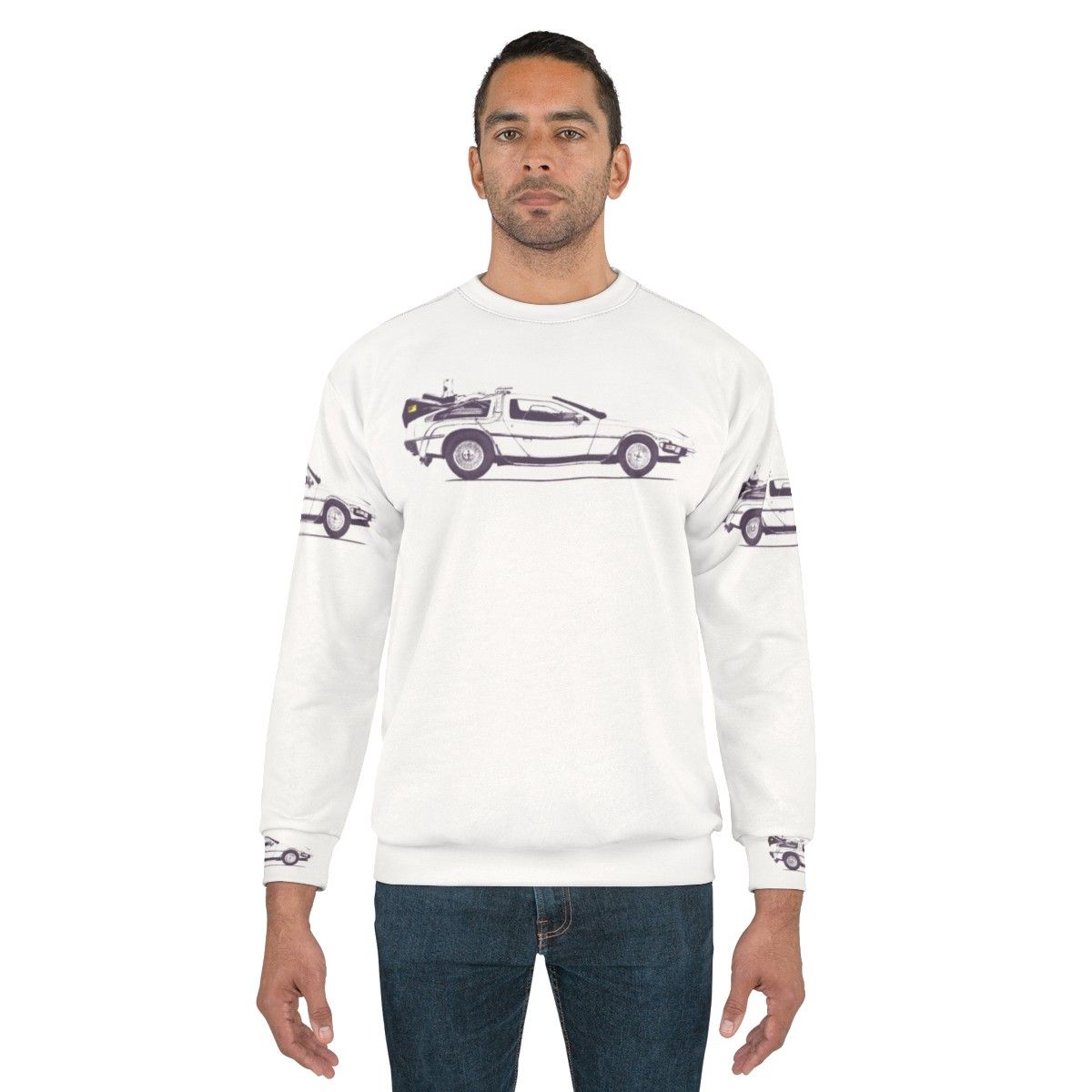 Delorean Sweatshirt - Embracing the Vintage Back to the Future Movie Magic - men