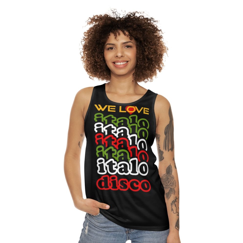 Italo disco unisex tank top - women