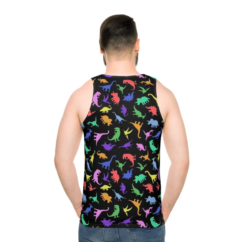 Dinosaur pattern unisex tank top - men back