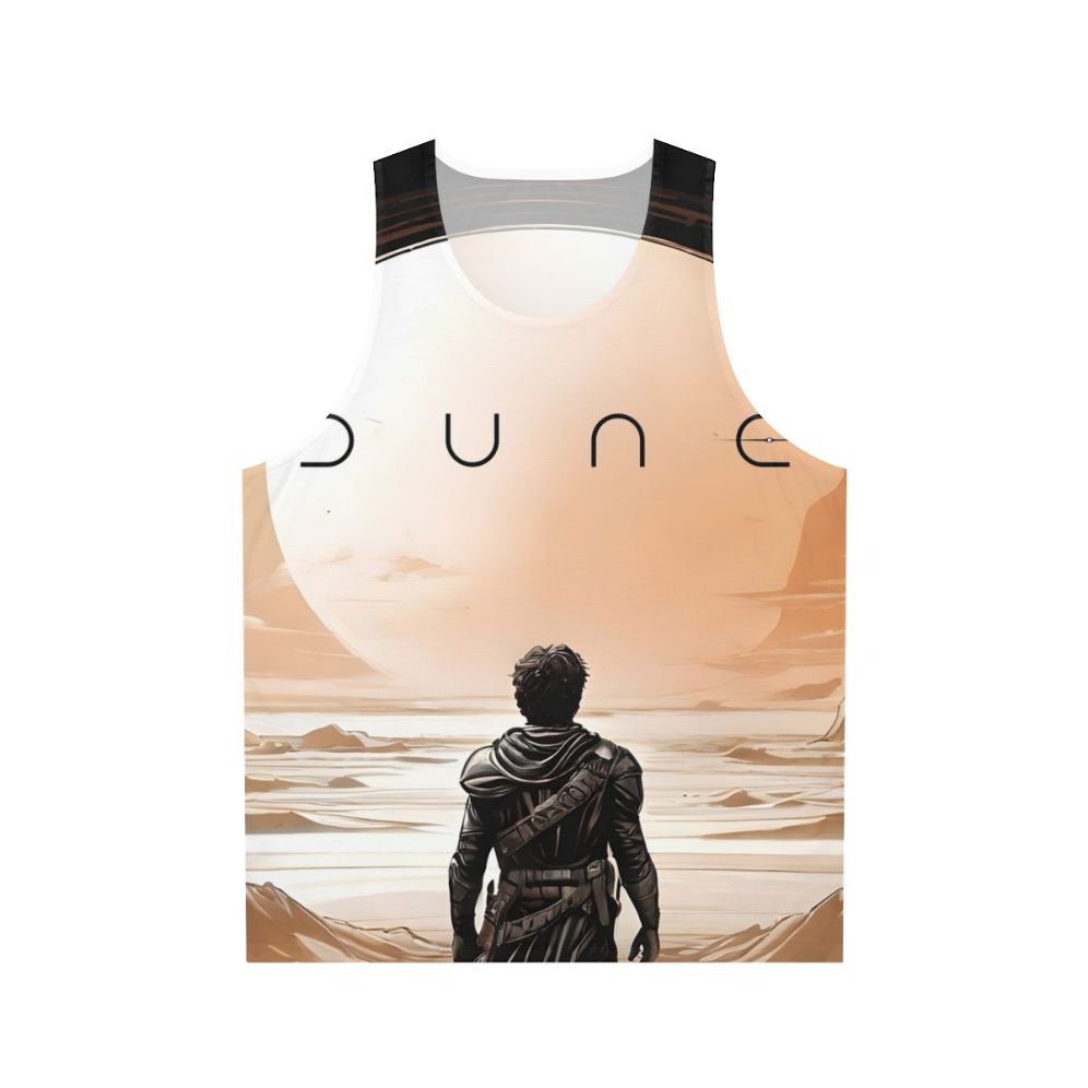 Dune Unisex Tank Top featuring the iconic desert landscape and imagery from the sci-fi classic