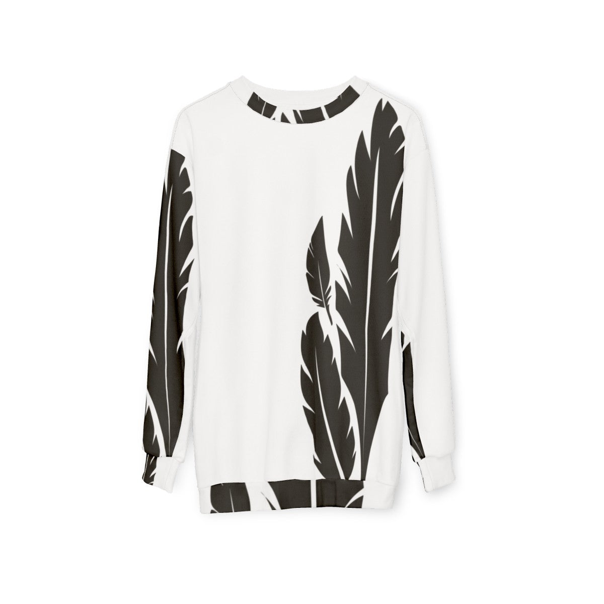 Hawkmoon Destiny 2 Sweatshirt with Black and White Feather Design - hanging