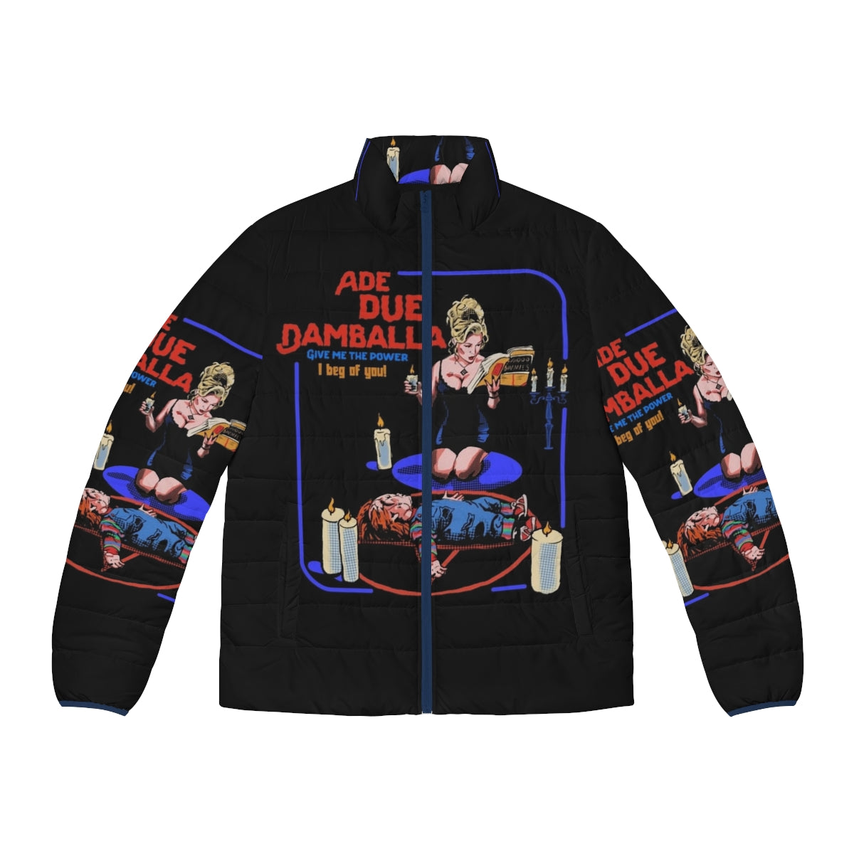 Ade Due Damballa Puffer Jacket featuring Chucky and Tiffany from the Bride of Chucky movie