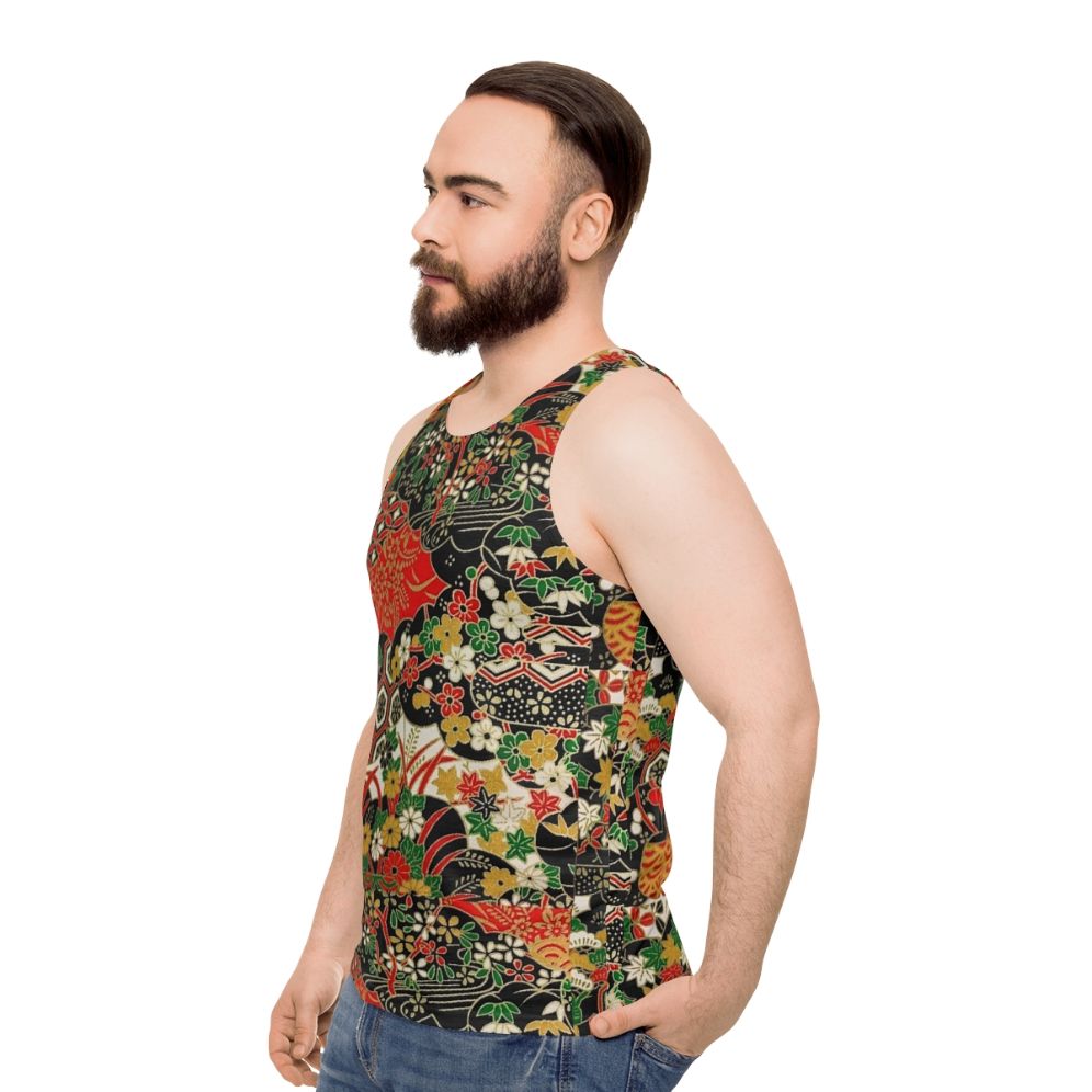 Traditional Japanese pattern unisex tank top - men side